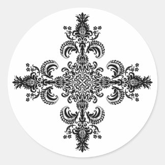 Fleur de lis Meditation 4 corners Classic Round Sticker