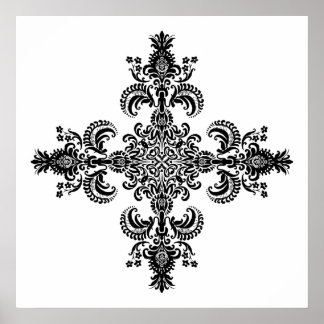Fleur de lis Meditation 4 corners Poster
