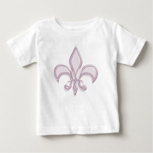 Fleur de Lis, metallic pink element. Baby T-Shirt