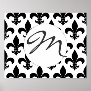 Fleur de lis Monogram French Paris Design Poster
