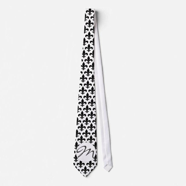 Fleur de lis Monogram French Paris Design Tie (Front)