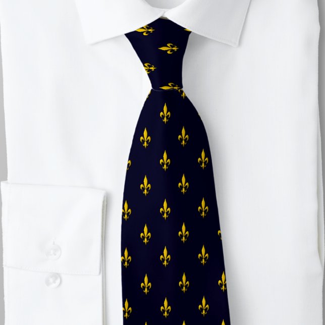 Fleur De Lis Navy Blue Classic Tie (Creator Uploaded)