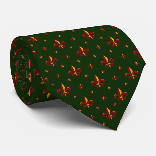 Fleur De Lis Neck Tie (Rolled)