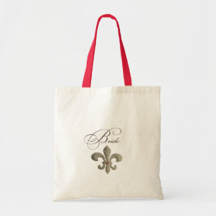 Fleur de lis NOLA Bride Bling Tote Bag