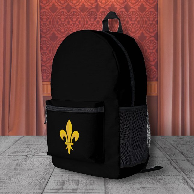 Fleur de Lis on Black Backpack (Fleur de Lis on Black Backpack)