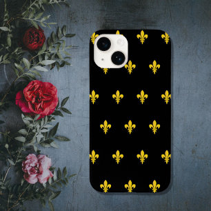Fleur de Lis on Black Phone Case