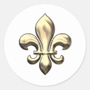 Fleur de Lis on Changeable Background Classic Round Sticker
