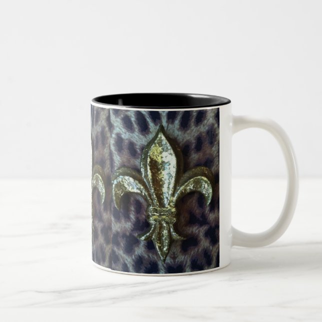 Fleur de lis on Leopard Mug (Right)