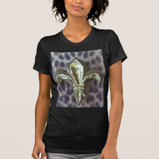 FLEUR DE LIS ON LEOPARD PRINT T-Shirt