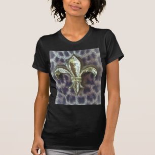 FLEUR DE LIS ON LEOPARD PRINT T-Shirt