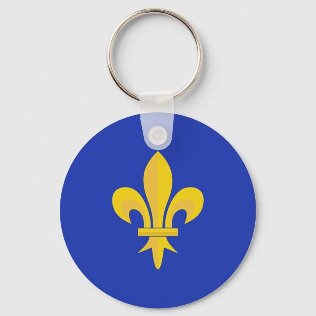 Fleur de Lis on Royal Blue Keychain (Front)