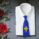 Fleur de Lis on Royal Blue Neck Tie<br><div class="desc">A beautiful Fleur de Lis on royal blue background: a symbol of royalty and a lucky charm. A nice gift for an elegant man!</div>