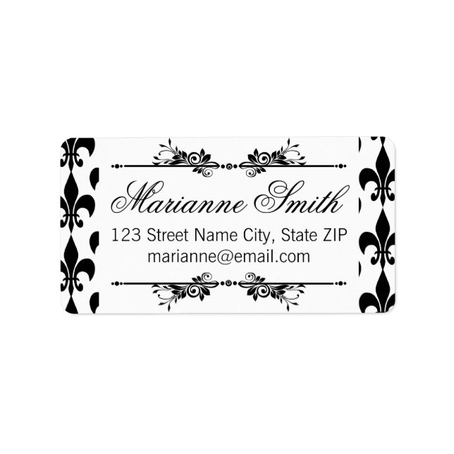 "Fleur-de-lis" Ornate Labels (Front)
