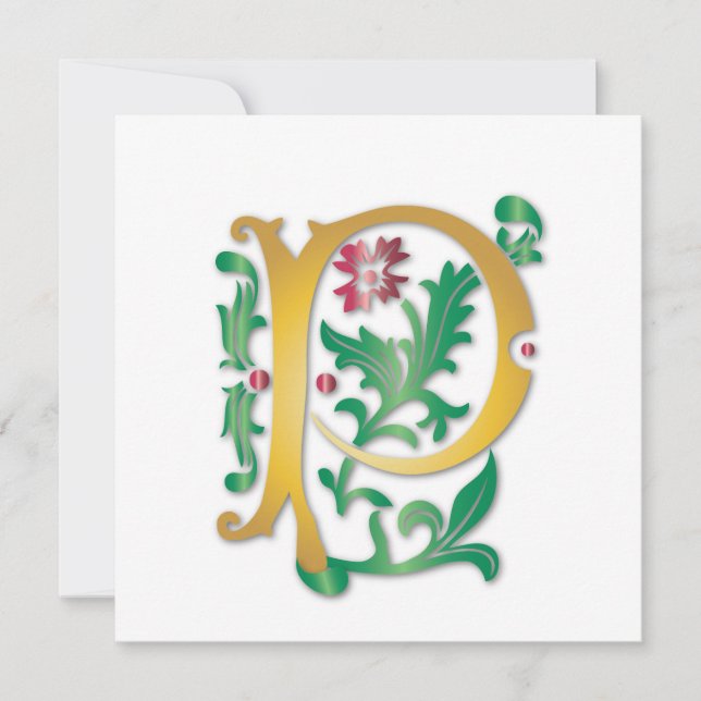 Fleur-de-lis P Monogram Invitation (Front)