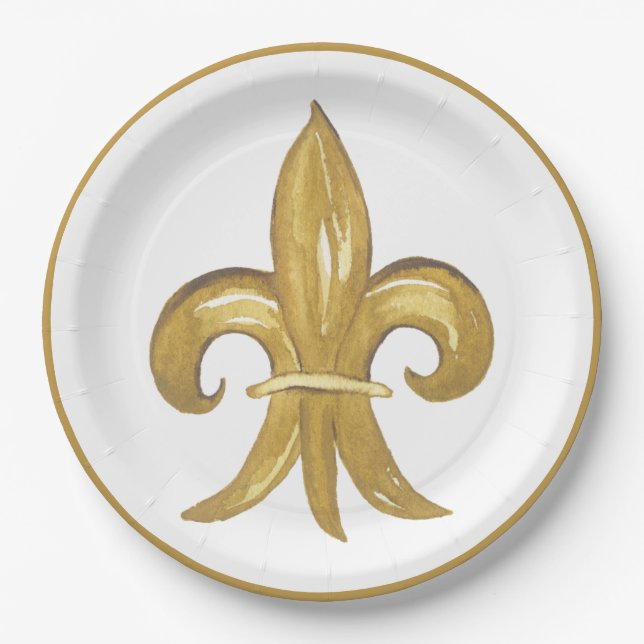 Fleur de lis paper plate (Front)