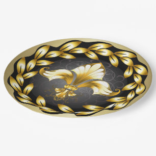 Fleur de Lis Party Goods Paper Plate