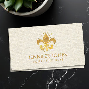 Fleur-de-lis Pastel Gold Business Card