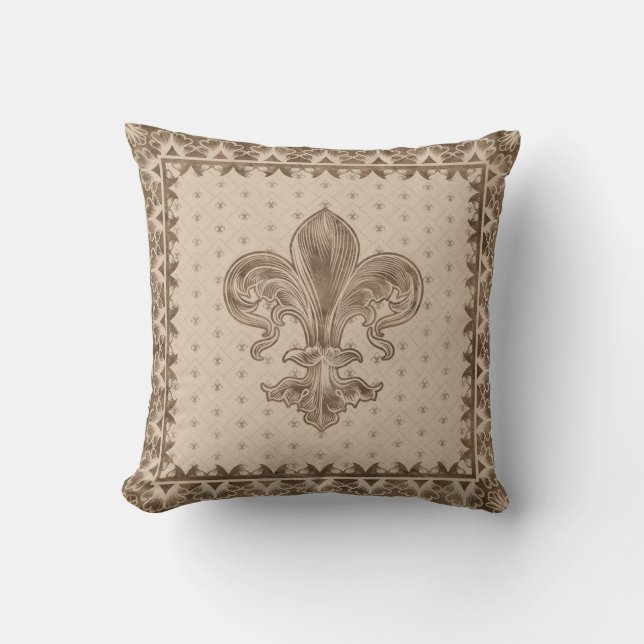 Fleur-de-lis - Pastel Gold Cushion (Front)