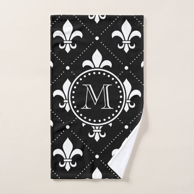 Fleur De Lis Pattern Bath Towel Set (Hand Towel)
