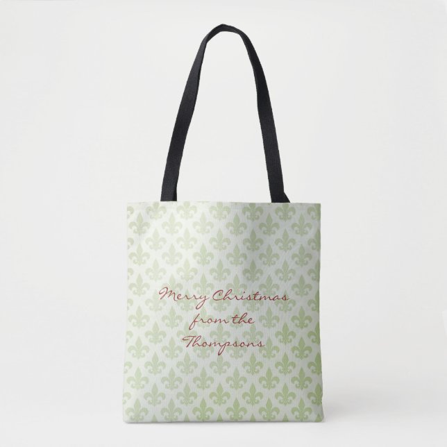 Fleur de Lis Pattern Editable Tote Bag (Front)