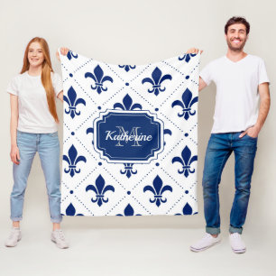 Fleur-de-lis Pattern Fleece Blanket
