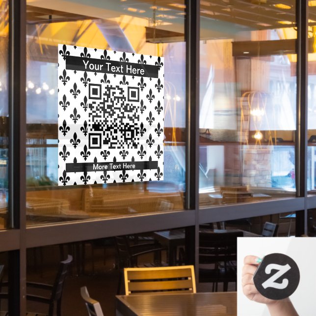 Fleur de Lis Pattern, French, Royal, Black (Restaurant Window)