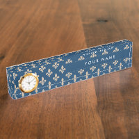 Fleur de Lis Pattern, French, Royal, Cream, Blue