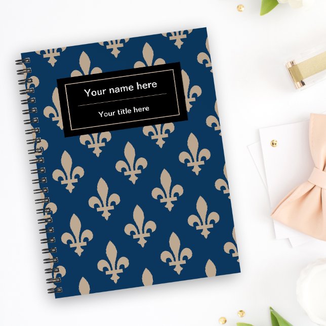 Fleur de Lis Pattern, French, Royal, Cream, Blue Planner (Creator Uploaded)