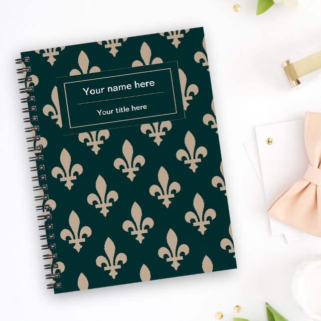 Fleur de Lis Pattern, French, Royal, Cream, Green Planner (Creator Uploaded)