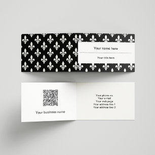 Fleur de Lis Pattern, French, Royal, White Business Card