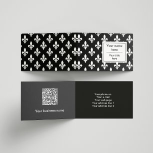 Fleur de Lis Pattern, French, Royal, White Business Card