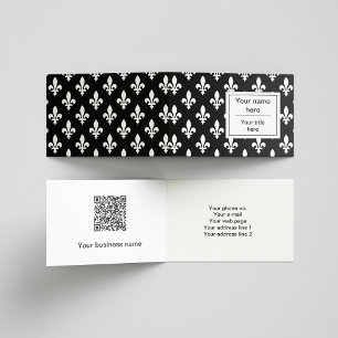 Fleur de Lis Pattern, French, Royal, White Business Card