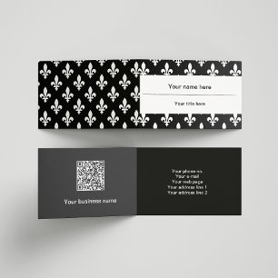 Fleur de Lis Pattern, French, Royal, White Business Card
