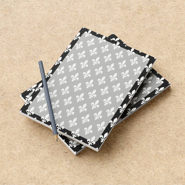 Fleur de Lis Pattern, French, Royal, White Notepad (Creator Uploaded)