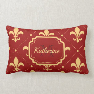 Fleur-de-lis Pattern Lumbar Cushion