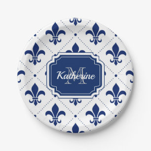 Fleur-de-lis Pattern Paper Plate