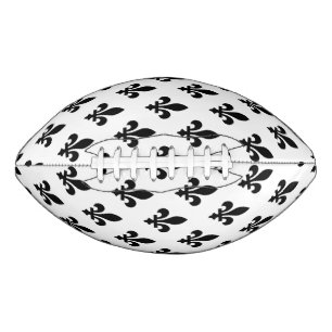 Fleur de Lis Pattern, Royal French, Black on White Football