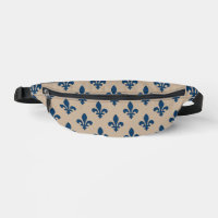 Fleur de Lis Pattern, Royal French Blue on Cream