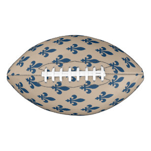 Fleur de Lis Pattern, Royal French Blue on Cream Football