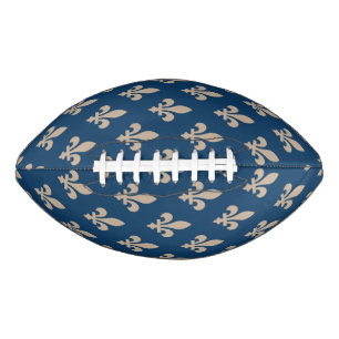Fleur de Lis Pattern, Royal French, Cream on Blue Football