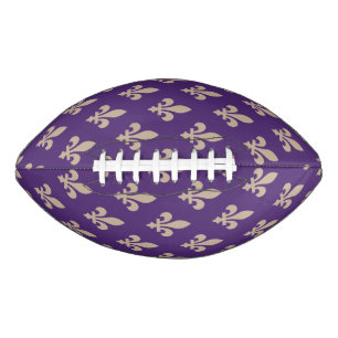 Fleur de Lis Pattern, Royal French Cream on Purple Football