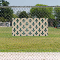 Fleur de Lis Pattern, Royal French Green on Cream