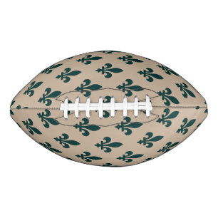 Fleur de Lis Pattern, Royal French Green on Cream Football