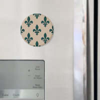 Fleur de Lis Pattern, Royal French Green on Cream