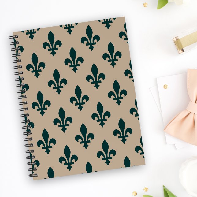Fleur de Lis Pattern, Royal French Green on Cream Planner (Creator Uploaded)