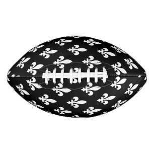 Fleur de Lis Pattern, Royal French, White on Black Football