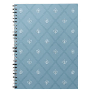 Fleur-de-lis pattern spiral notebook