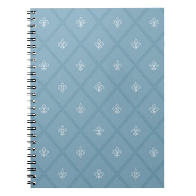 Fleur-de-lis pattern spiral notebook (Front)