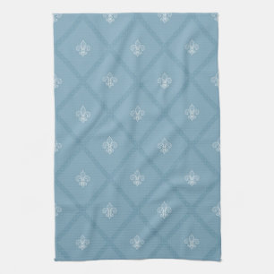 Fleur-de-lis pattern tea towel