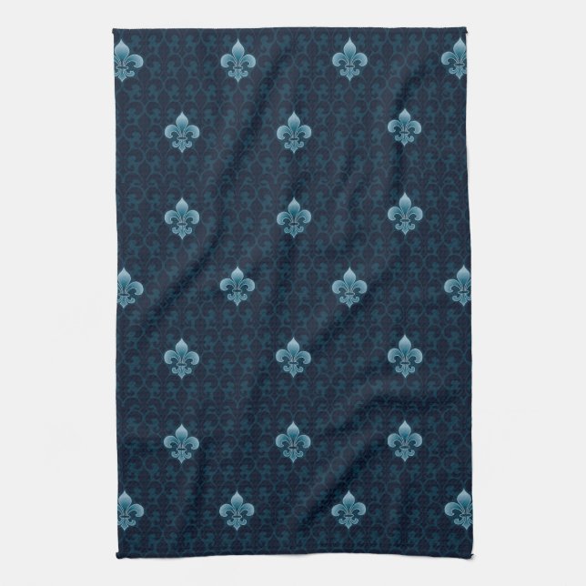 Fleur De Lis Pattern Tea Towel (Vertical)